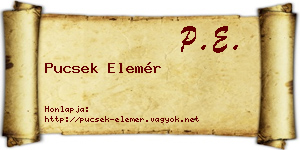Pucsek Elemér névjegykártya